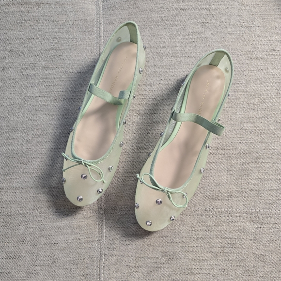Loeffler Randall Leonie Seafoam/Crystal Ballet Flat Sz 9 - Picture 1 of 10
